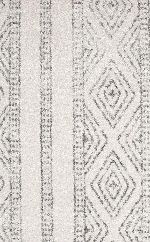 Regent WHITE AND GREY TRIBAL ROUND RUG - Image 4