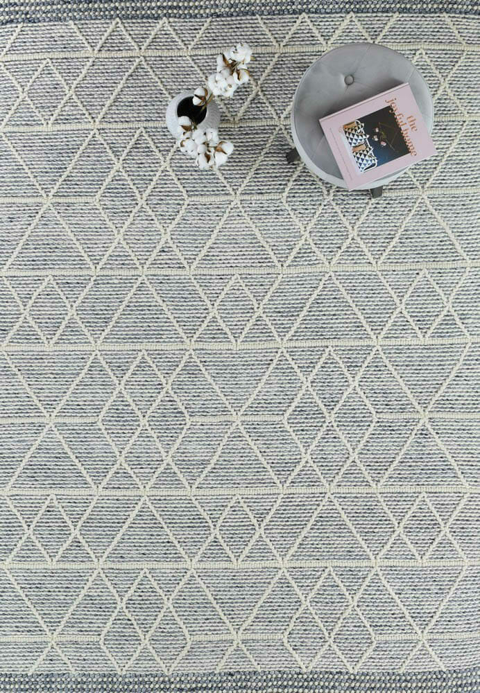 Labin Blue White Wool Rug - Image 2